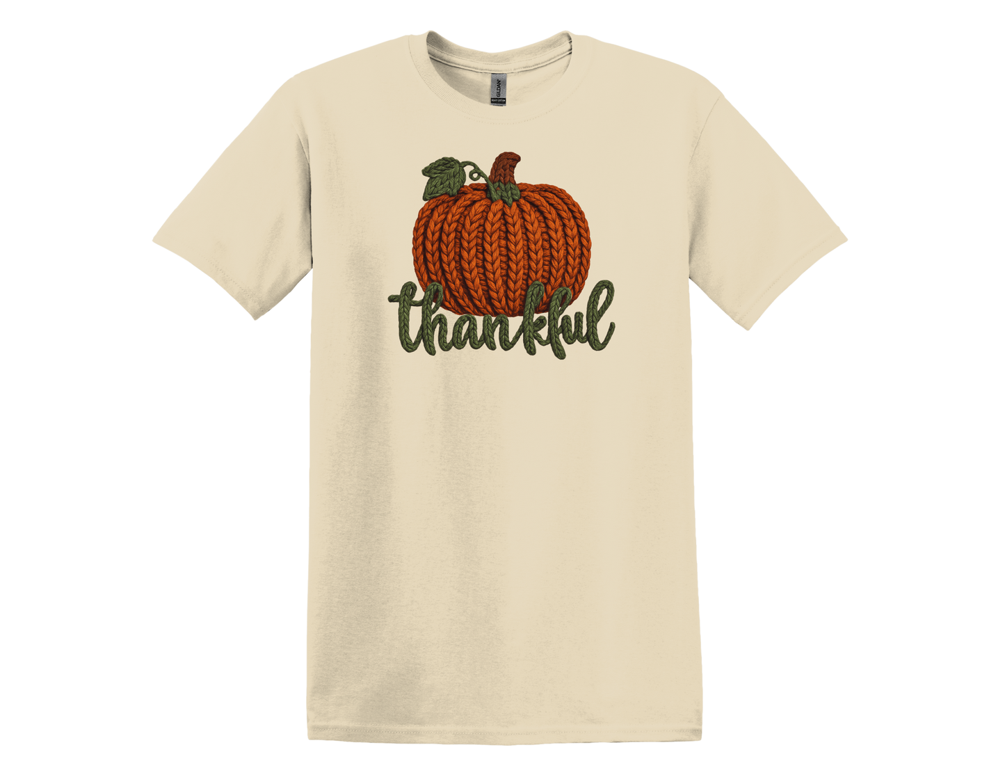 Knitted Thankful Pumpkin T-Shirt
