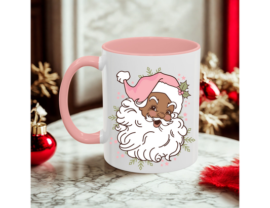 Vintage Black Santa with Pink Hat Ceramic Mug