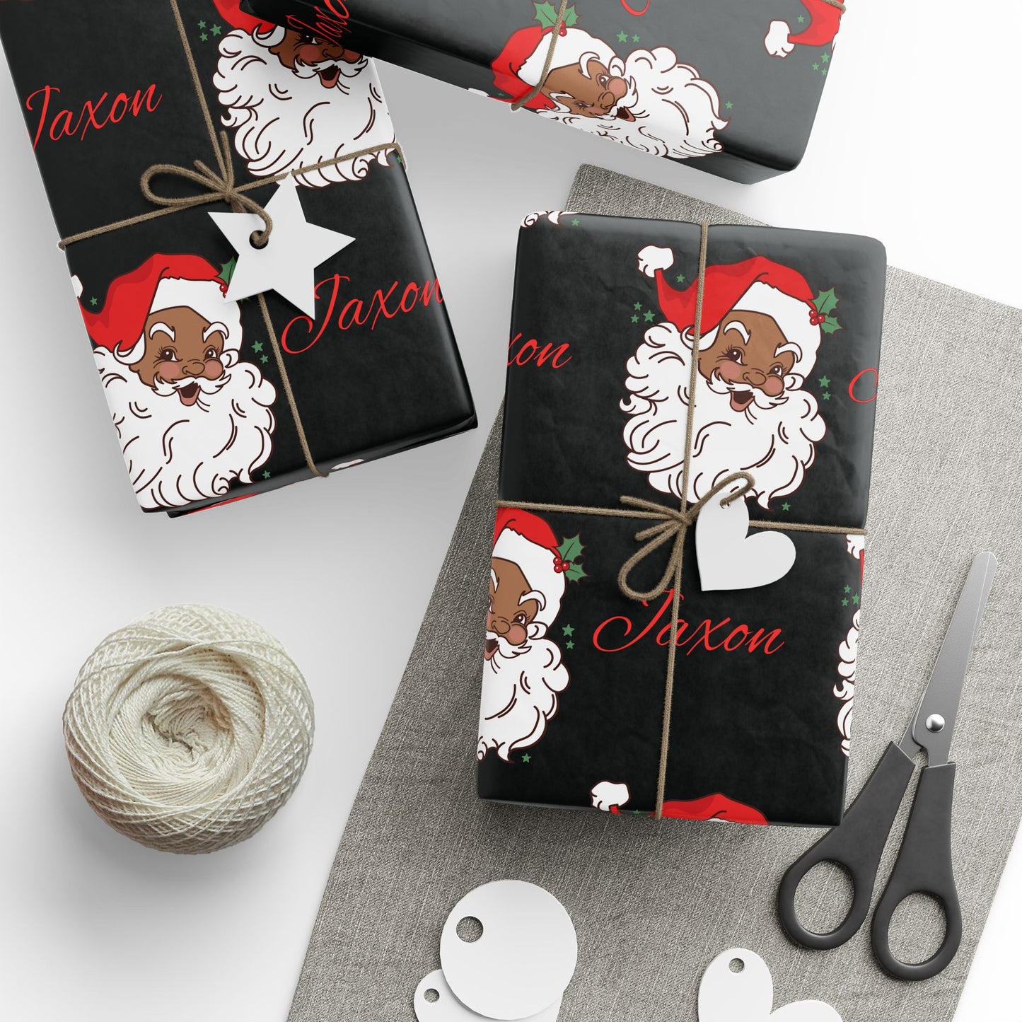 Personalized Vintage Red Hat Santa Christmas Wrapping Paper