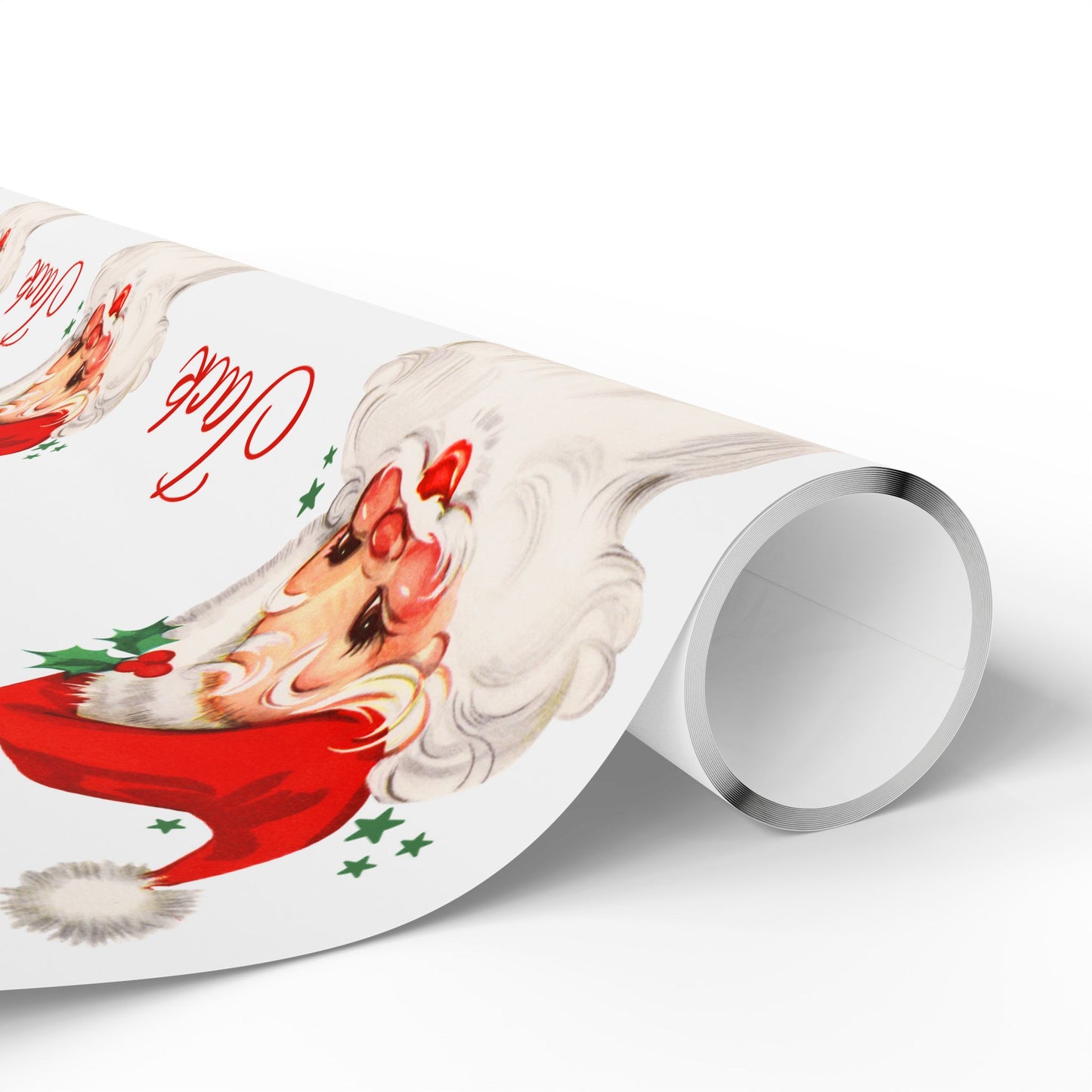 Personalized Vintage Red Hat Santa Christmas Wrapping Paper