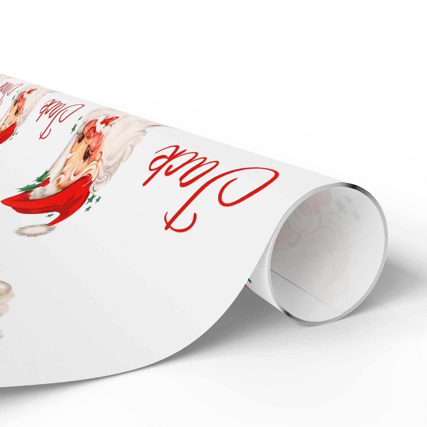 Personalized Vintage Red Hat Santa Christmas Wrapping Paper