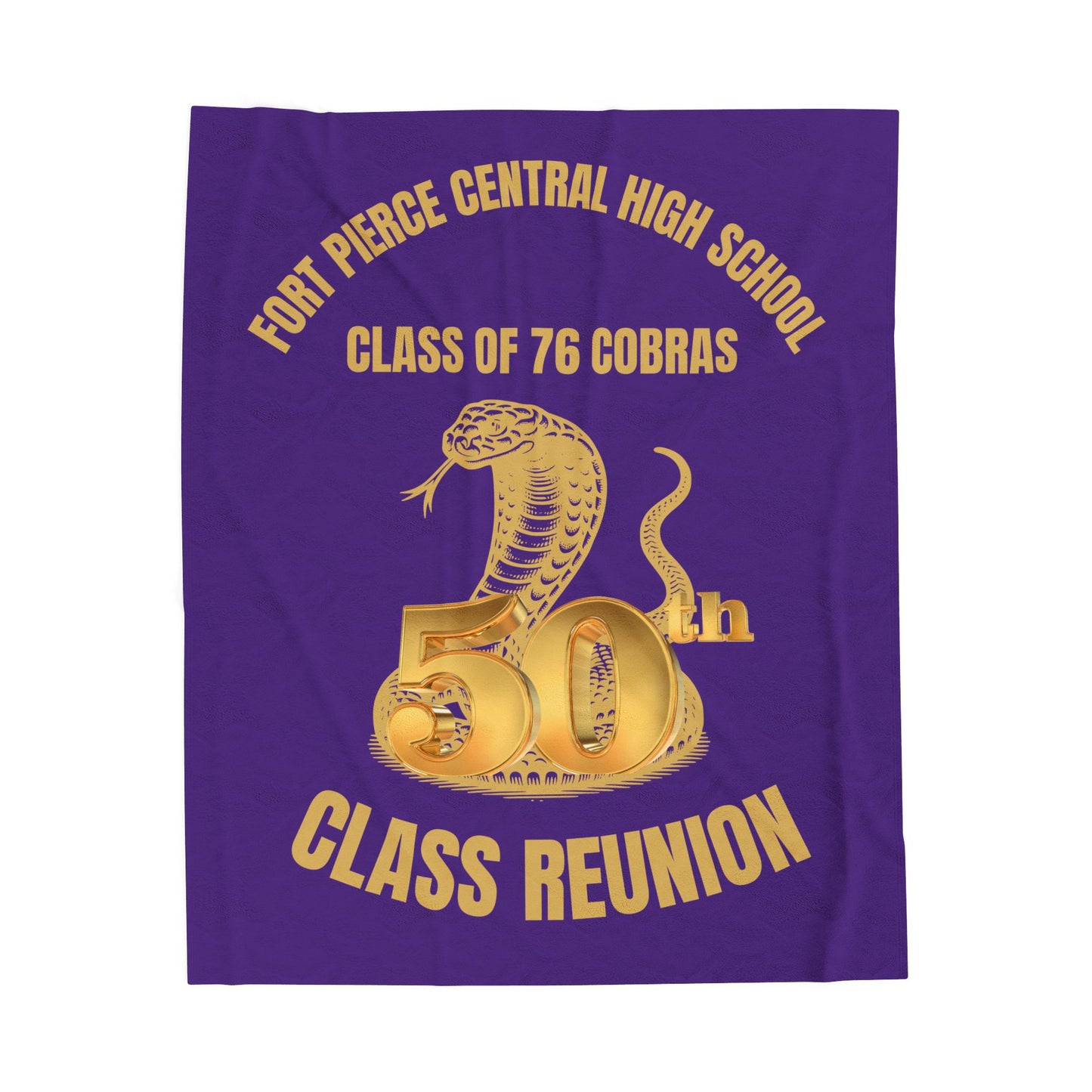Fort Pierce Central High School Class of '76 Cobra - 50th Class Reunion Velveteen Plush Blanket