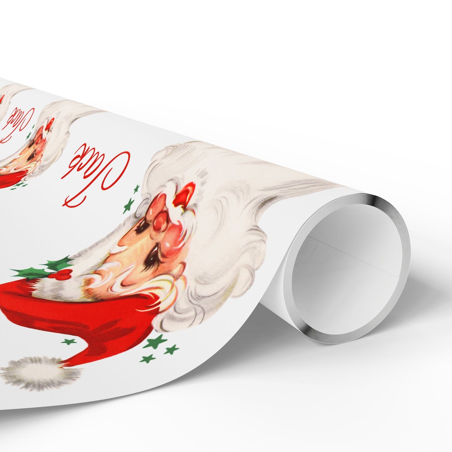 Personalized Vintage Red Hat Santa Christmas Wrapping Paper