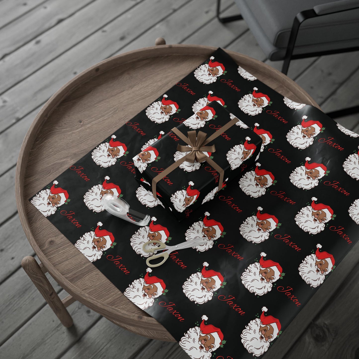 Personalized Vintage Red Hat Santa Christmas Wrapping Paper