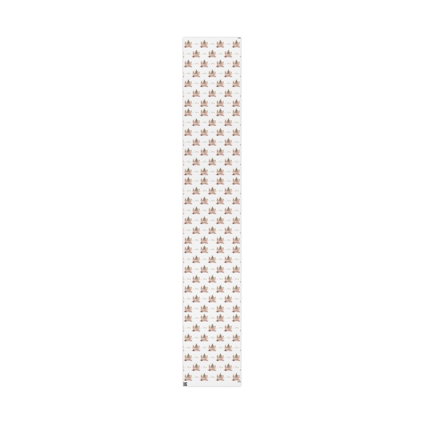 Personalized Pink Ballerina Christmas Wrapping Paper - White Background