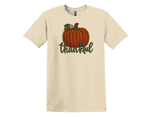 Knitted Thankful Pumpkin T-Shirt