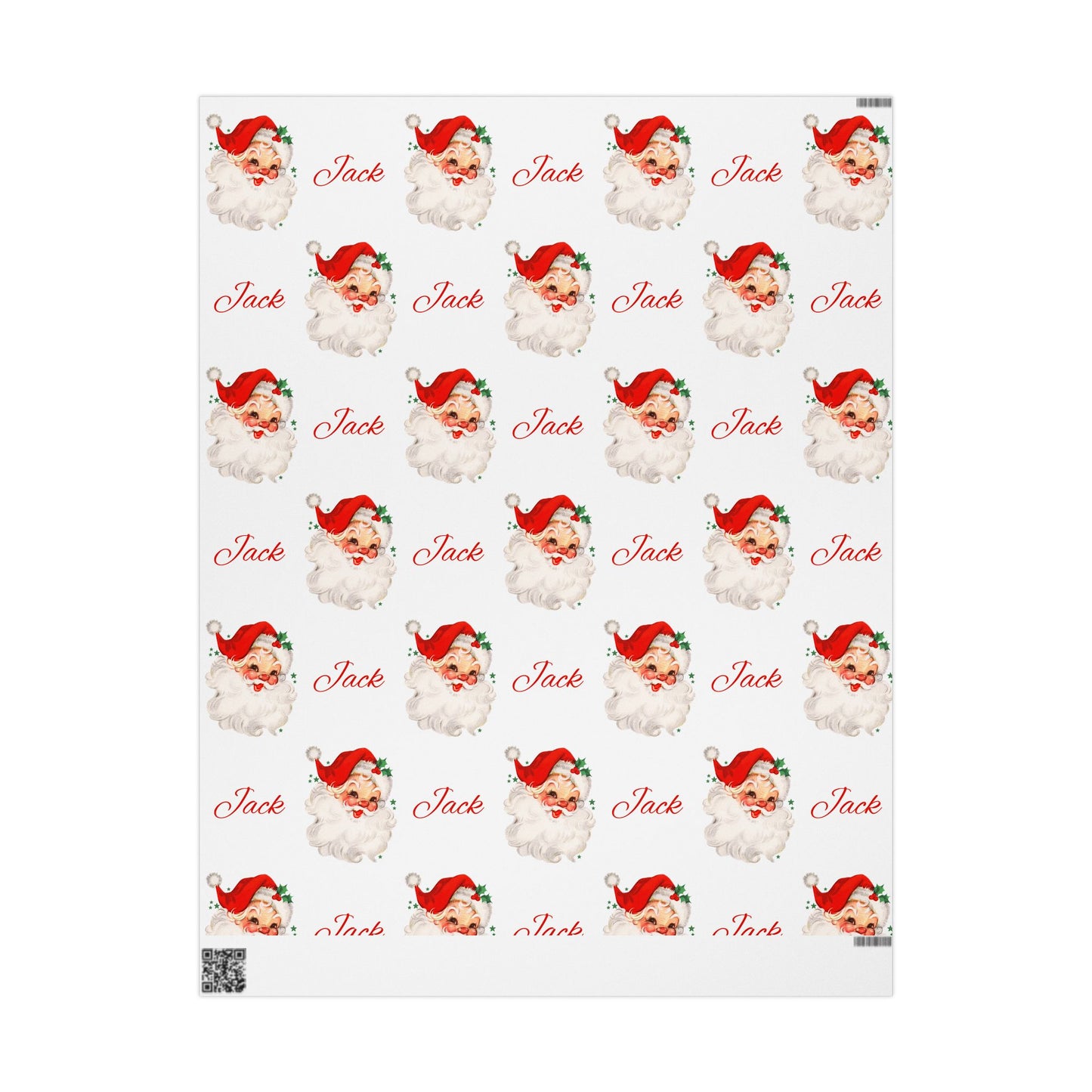Personalized Vintage Red Hat Santa Christmas Wrapping Paper