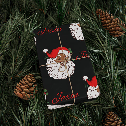 Personalized Vintage Red Hat Santa Christmas Wrapping Paper