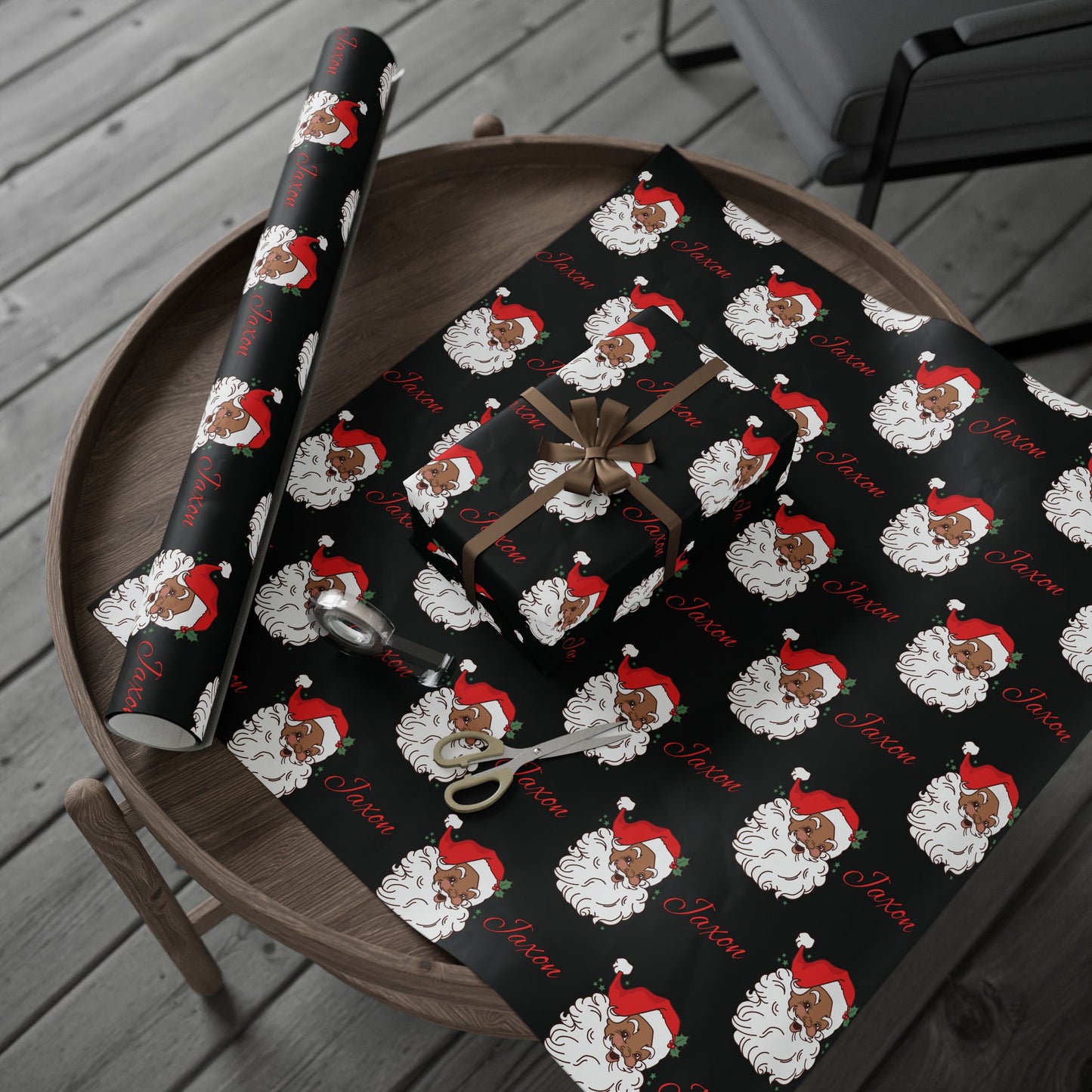 Personalized Vintage Red Hat Santa Christmas Wrapping Paper
