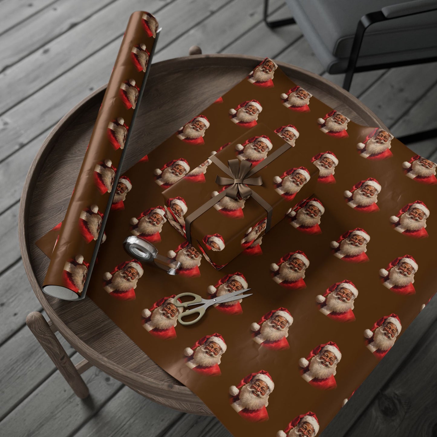 Black Santa Claus Wrapping Paper