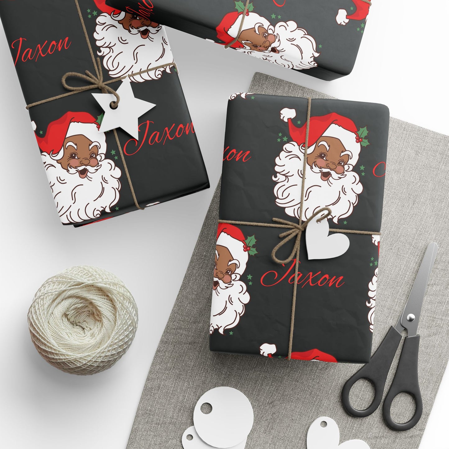 Personalized Vintage Red Hat Santa Christmas Wrapping Paper