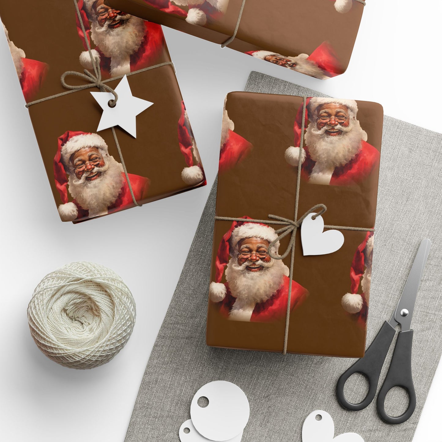 Black Santa Claus Wrapping Paper