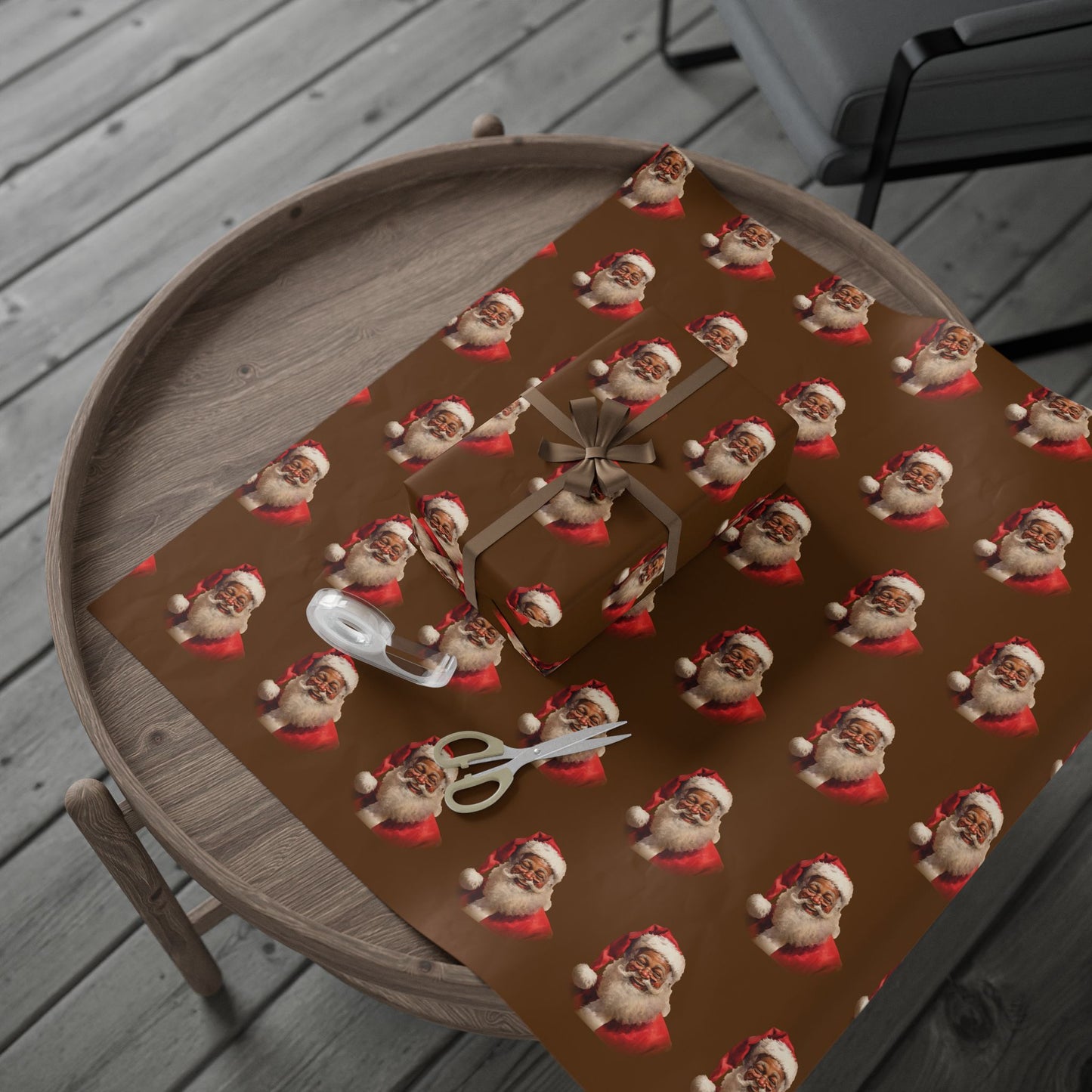 Black Santa Claus Wrapping Paper