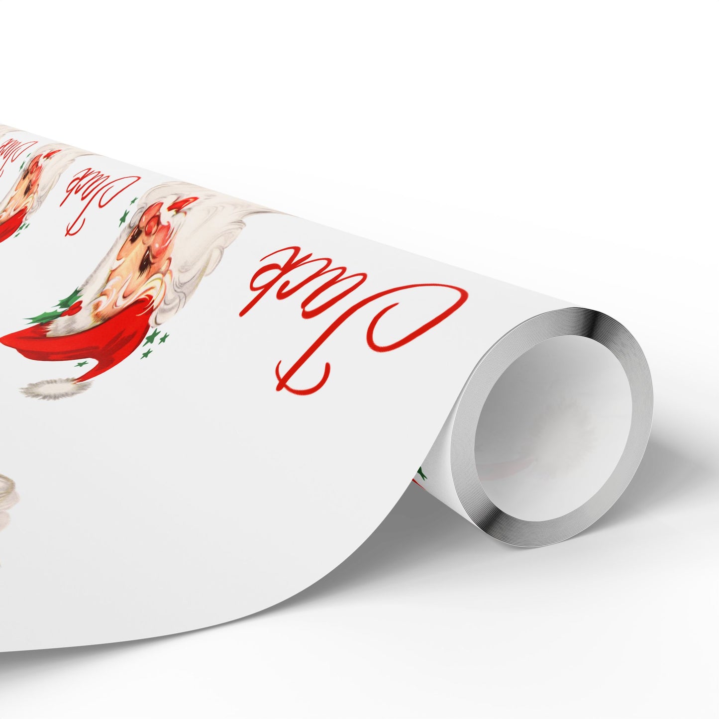 Personalized Vintage Red Hat Santa Christmas Wrapping Paper