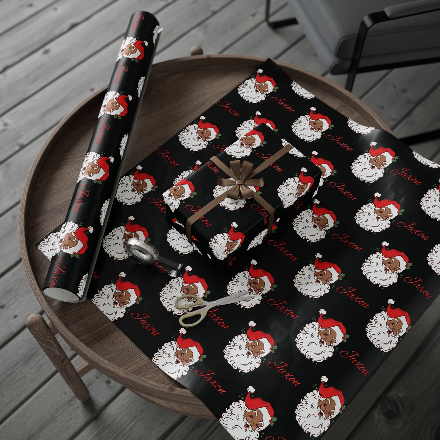 Personalized Vintage Red Hat Santa Christmas Wrapping Paper