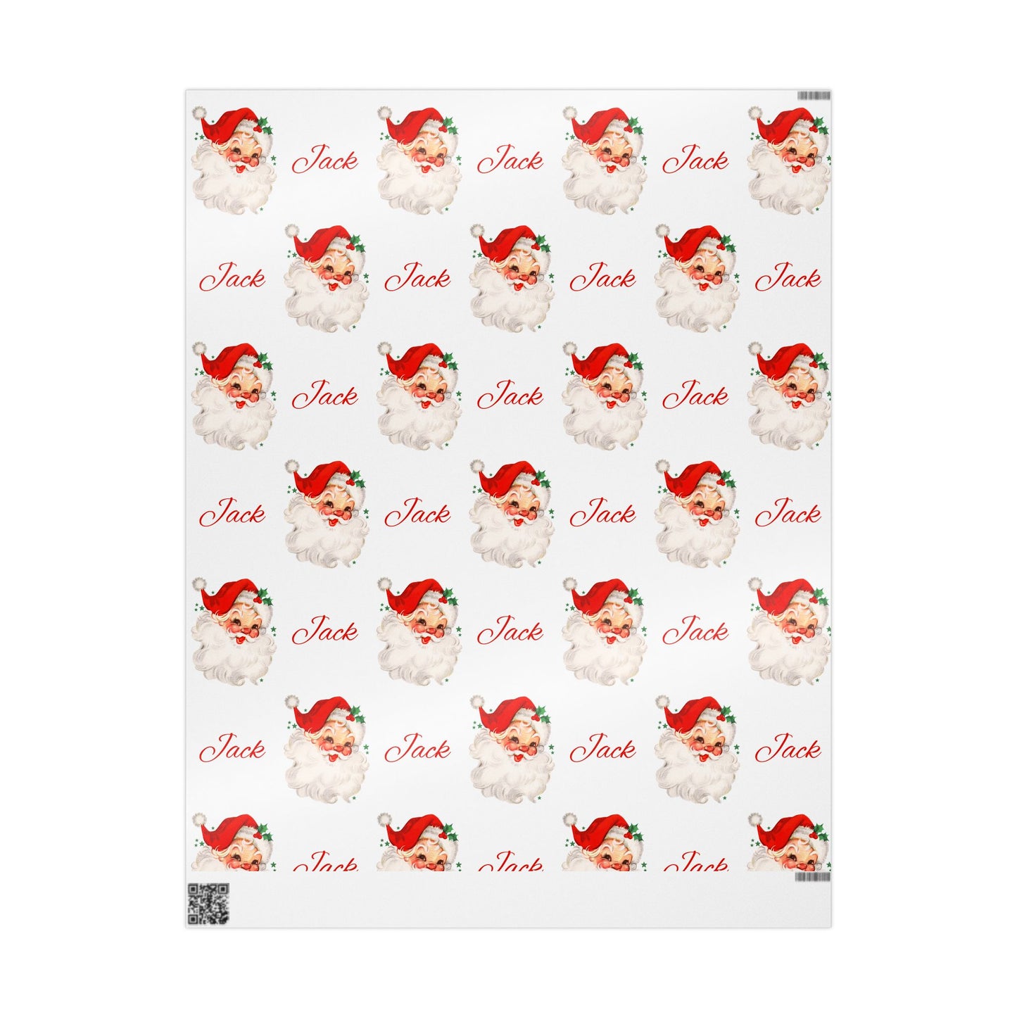 Personalized Vintage Red Hat Santa Christmas Wrapping Paper