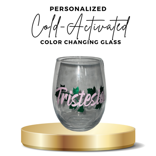 Personalized Ivy Vine Stemless Wine Glass