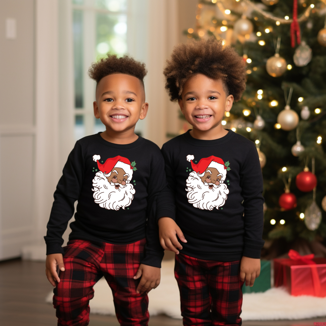 Vintage Black Santa with Red Hat Sweatshirt