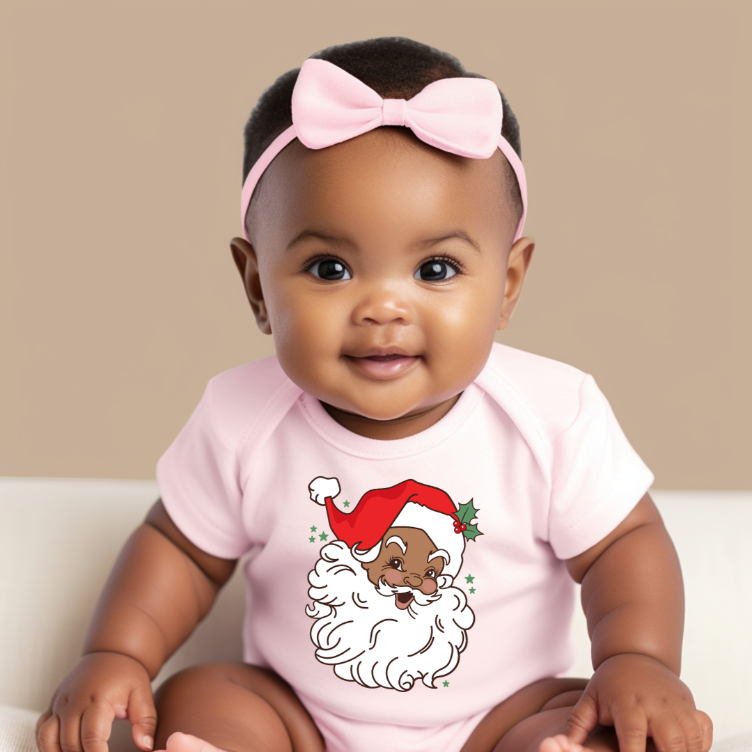 Vintage Black Santa with Red Hat Kids Shirt