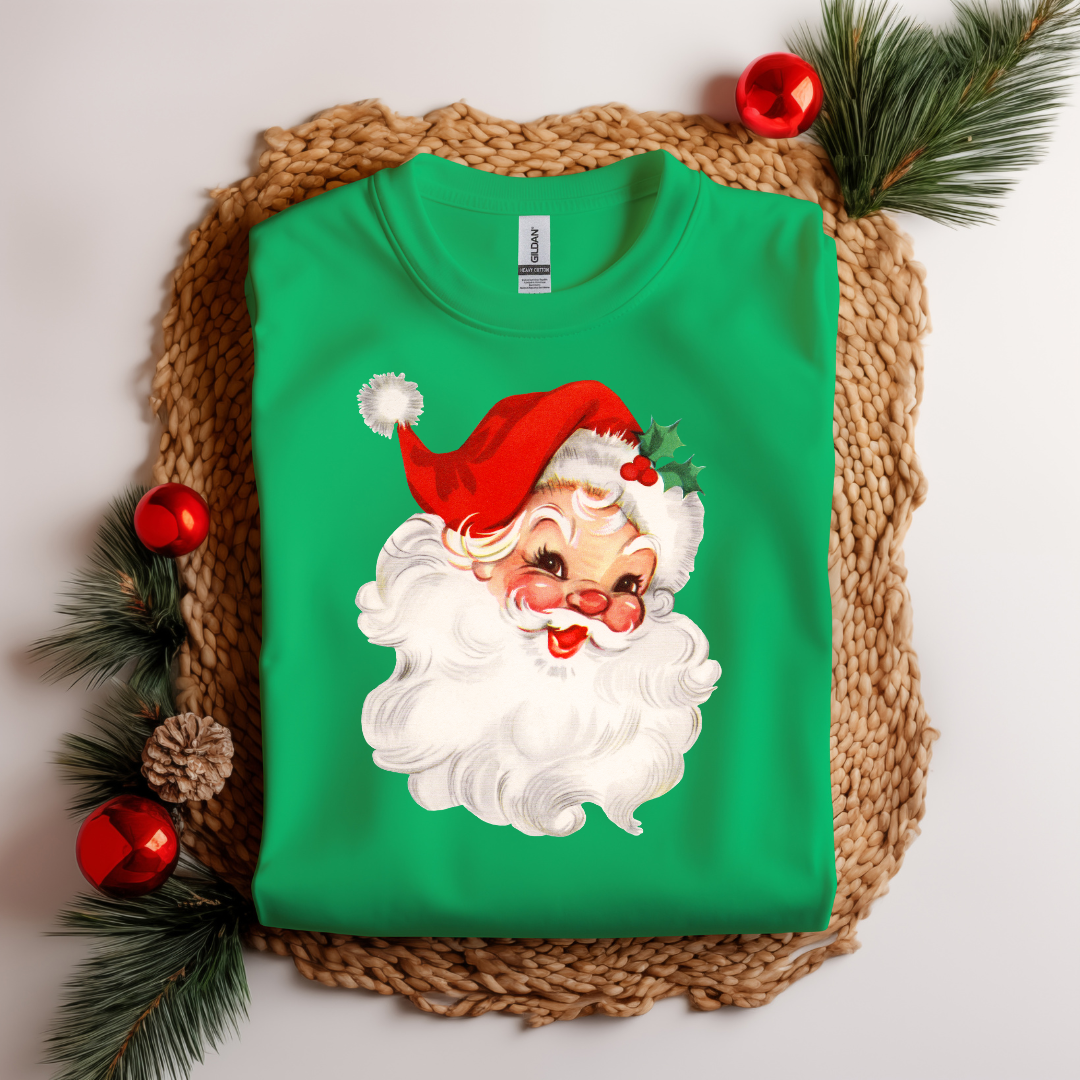 Vintage Santa with Red Hat Short Sleeve T-shirt