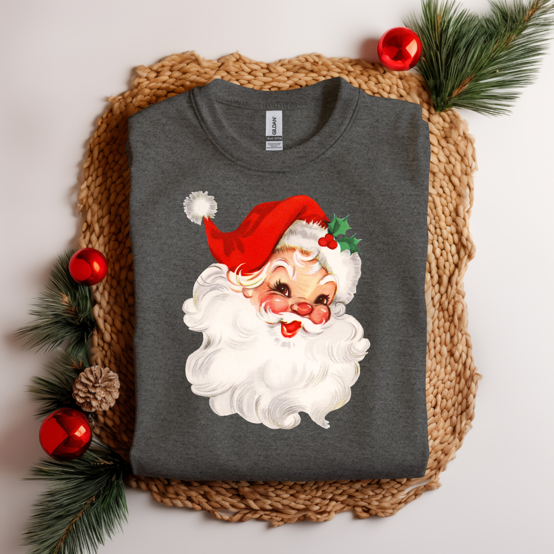 Vintage Santa with Red Hat Short Sleeve T-shirt