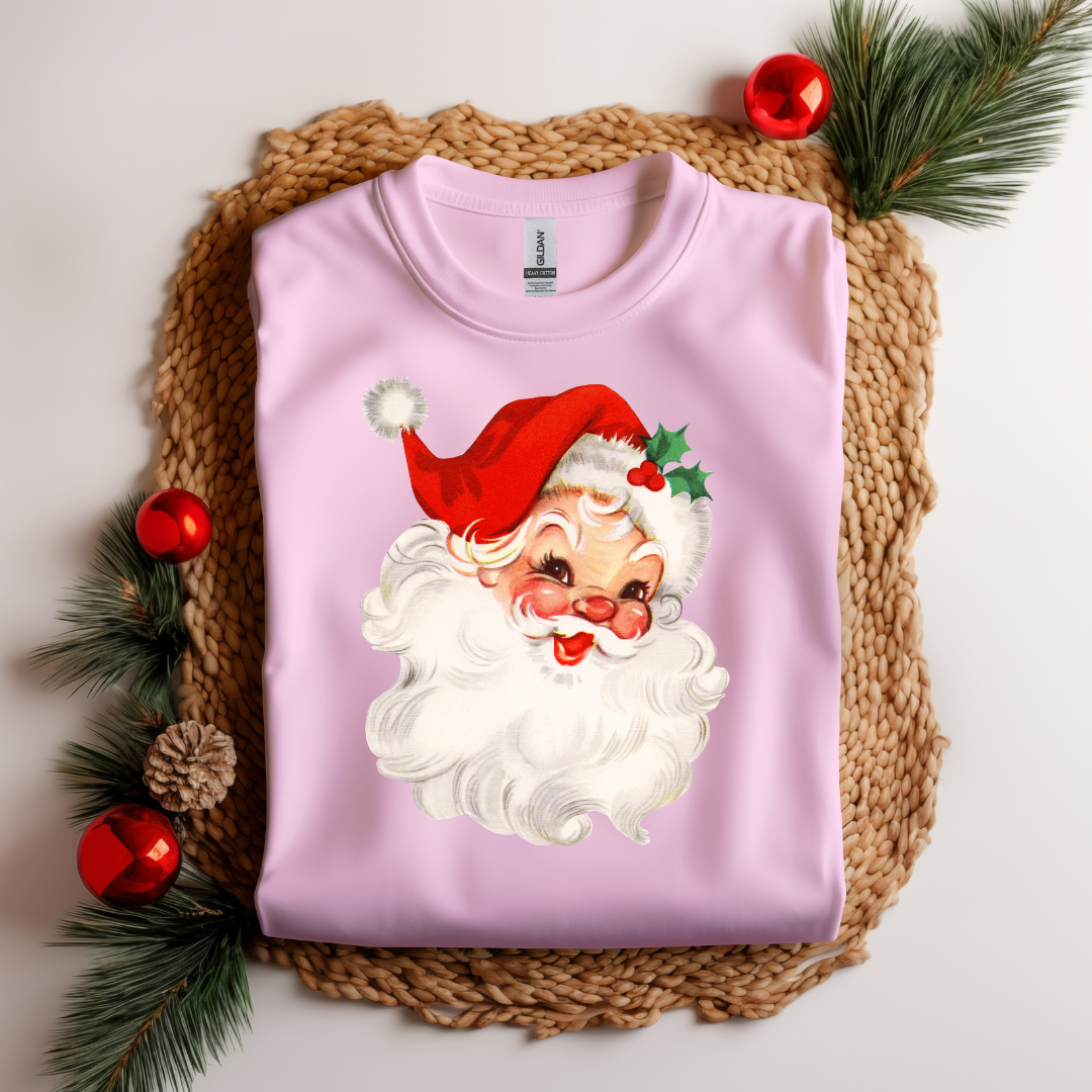 Vintage Santa with Red Hat Short Sleeve T-shirt