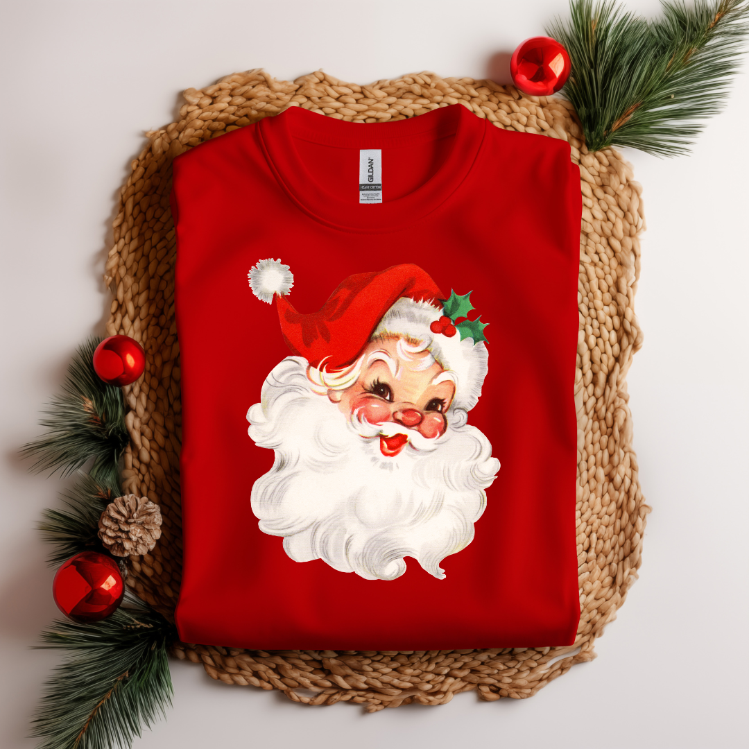 Vintage Santa with Red Hat Short Sleeve T-shirt