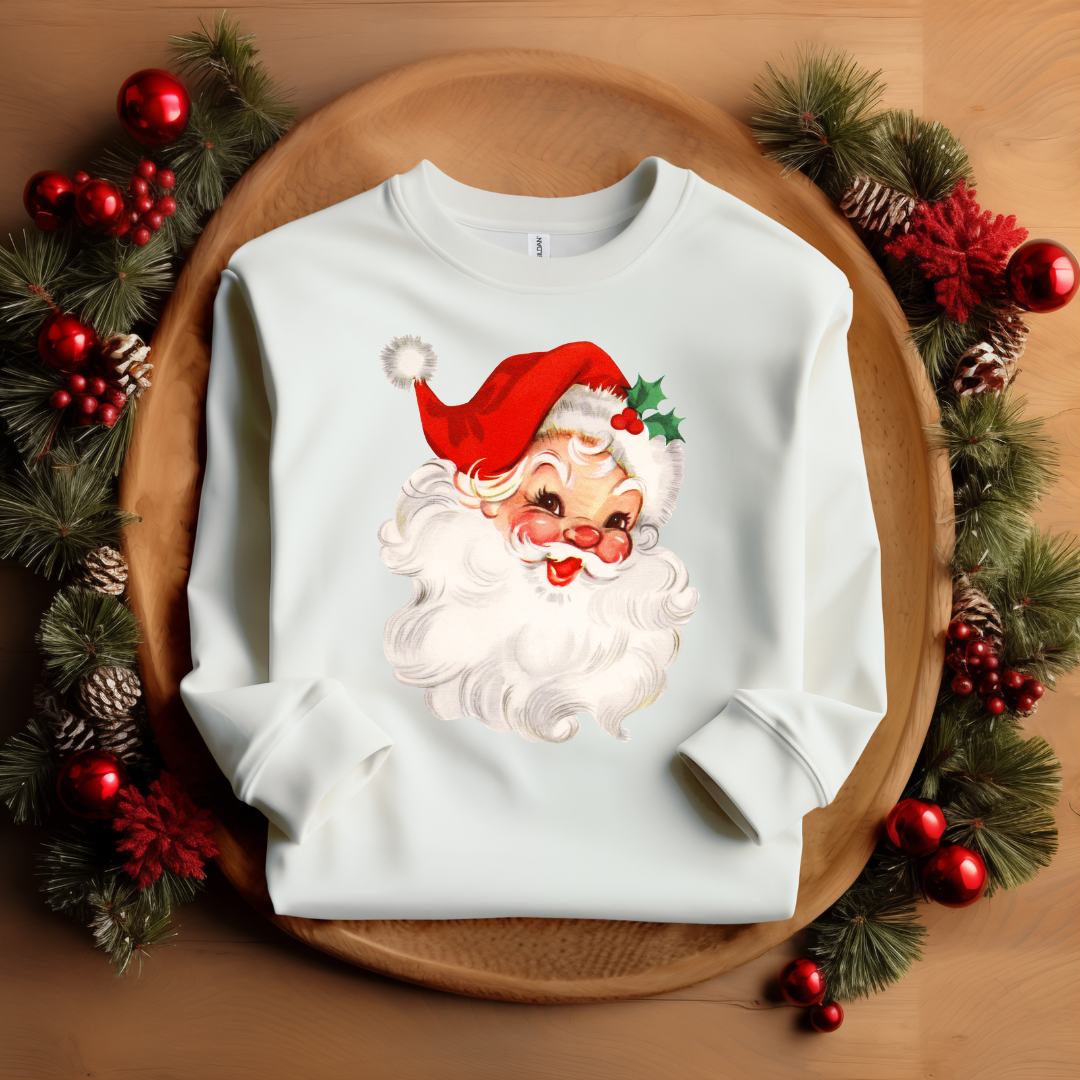 Vintage Santa with Red Hat Sweatshirt