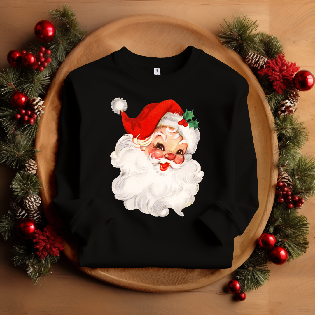 Vintage Santa with Red Hat Sweatshirt