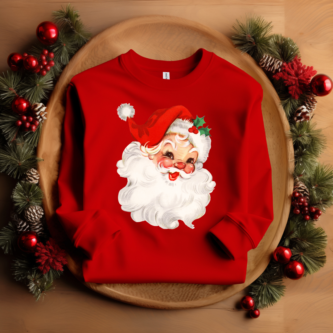 Vintage Santa with Red Hat Sweatshirt